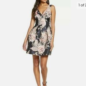Vince Camuto Floral Jacquard Fit and Flare Dress NEVER WARN NWT